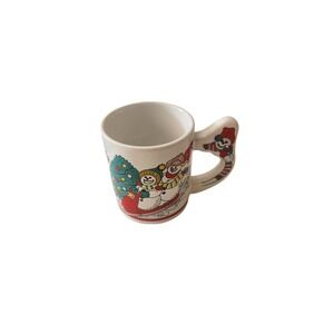 Vintage The Love Mug Christmas Cup Snow Man Design Including Decorated‎ Handle